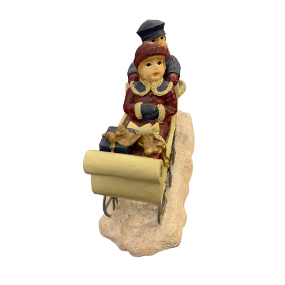 2 Sets Cracker Barrel Figurines Children Playing in Snow 4.25" High Detailed - Picture 2 of 9